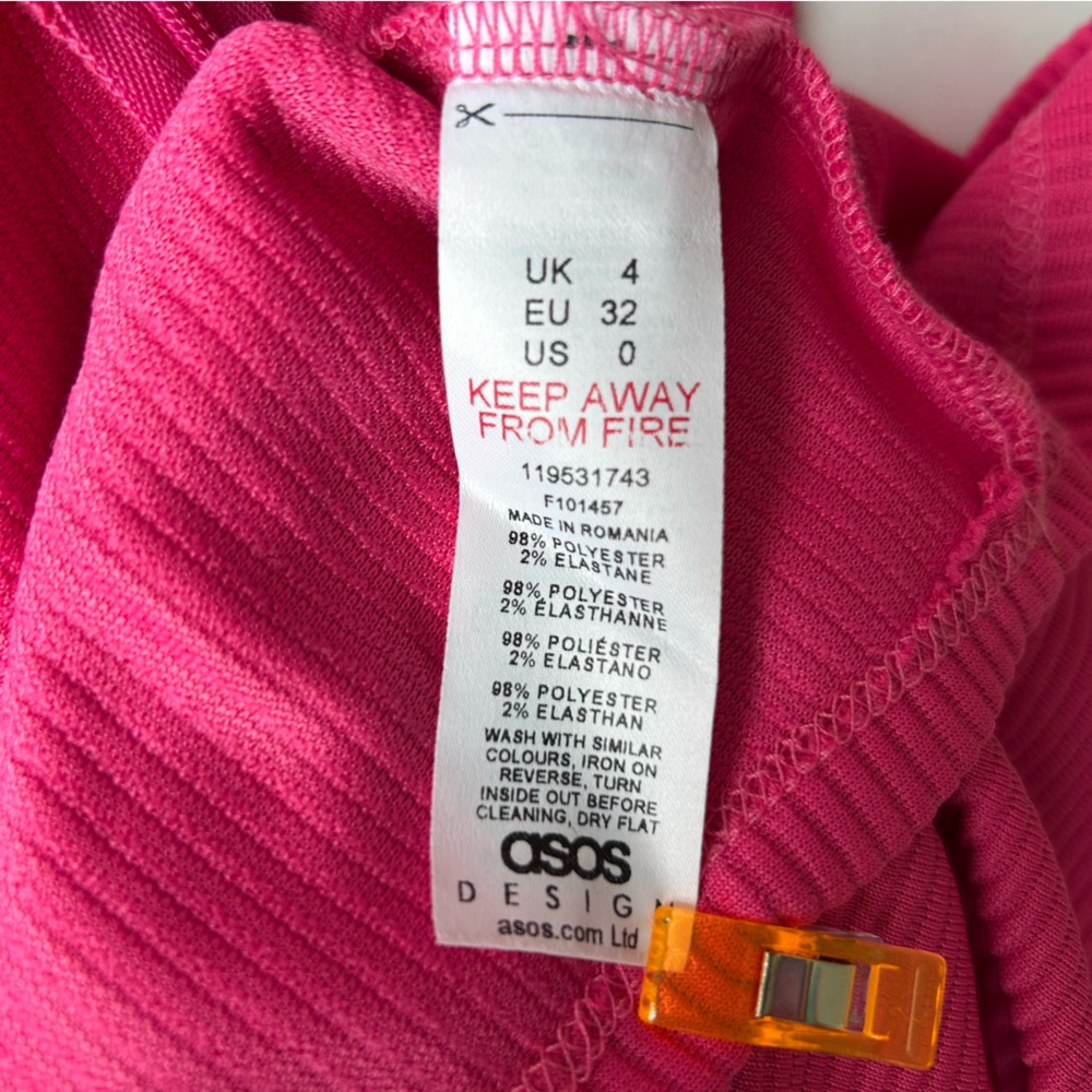 ASOS Pink Ribbed Halter Romper - Picture 8 of 9